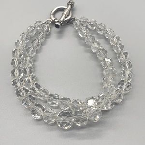 Beautiful vintage double strand of lead clear faceted crystal bracelet 🌸